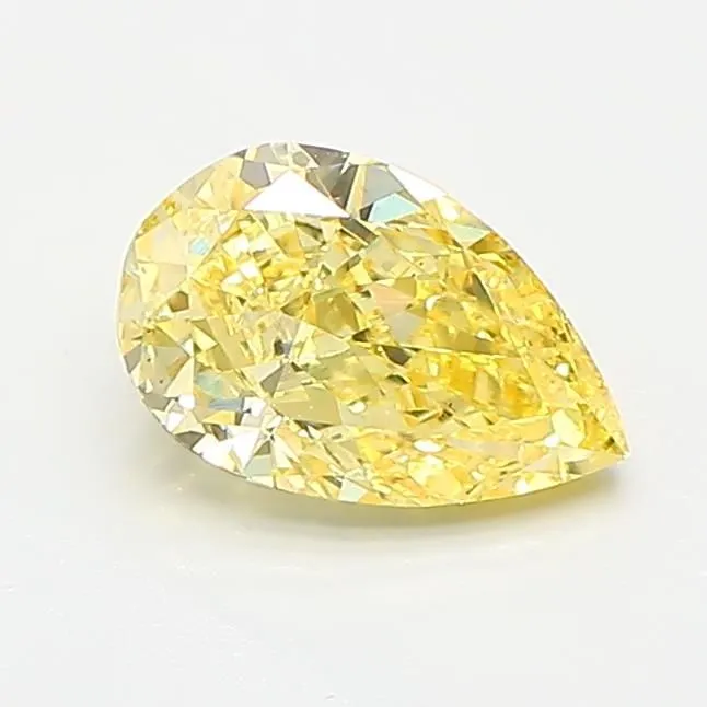 0.89ct PEAR Fancy Intense Yellow VS1 Coloured Lab diamond