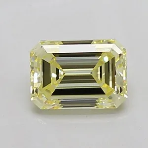 1.04ct EMERALD Fancy Light Yellow VVS2 Coloured Lab diamond
