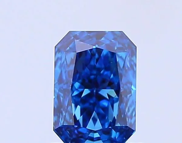 0.59ct RADIANT Fancy Vivid Blue VS1 Coloured Lab diamond