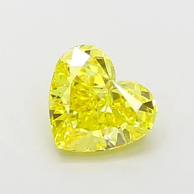 1.17ct HEART Fancy Vivid Yellow VVS2 Coloured Lab diamond