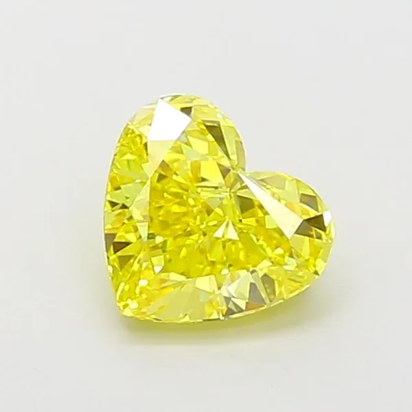 1.17ct HEART Fancy Vivid Yellow VVS2 Coloured Lab diamond