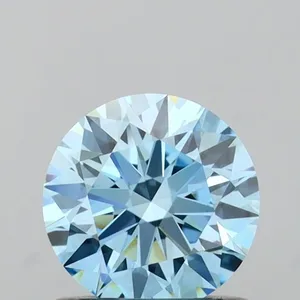 0.75ct ROUND Fancy Vivid Blue VVS2 Coloured Lab diamond