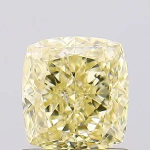 1.01ct CUSHION Fancy Yellow SI1 Coloured Lab diamond