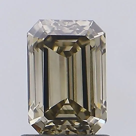 1.3ct EMERALD Fancy Light Grayish Yellow VS1 Coloured Lab diamond