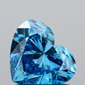 1.02ct HEART Fancy Vivid Blue VVS2 Coloured Lab diamond