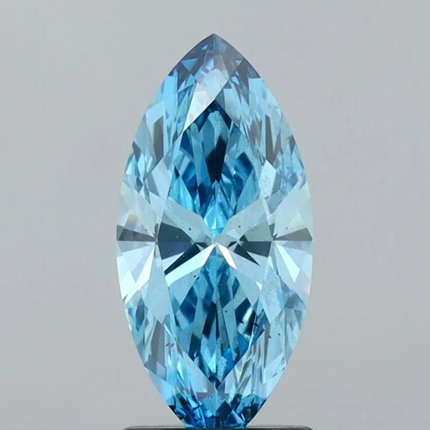 1.25ct MARQUISE Fancy Vivid Blue SI1 Coloured Lab diamond