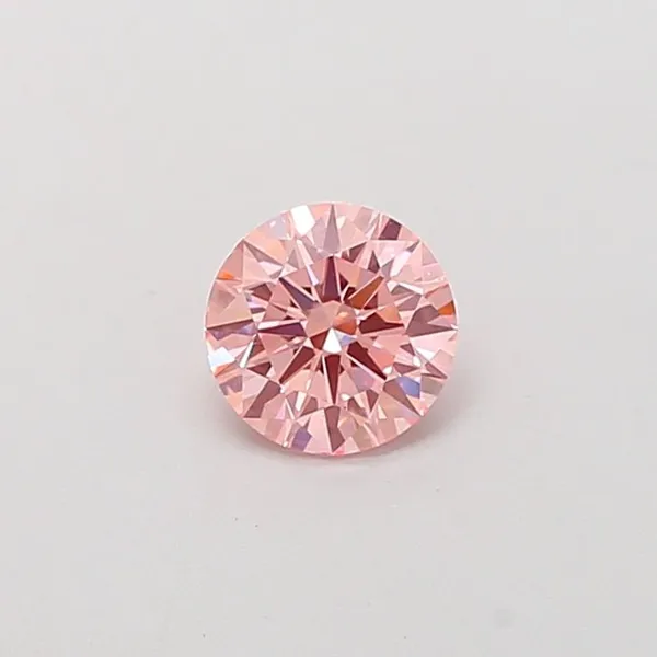 0.92ct ROUND Fancy Intense Pink VS1 Coloured Lab diamond