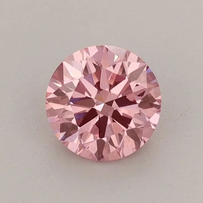 0.64ct ROUND Fancy Vivid Pink VVS2 Coloured Lab diamond