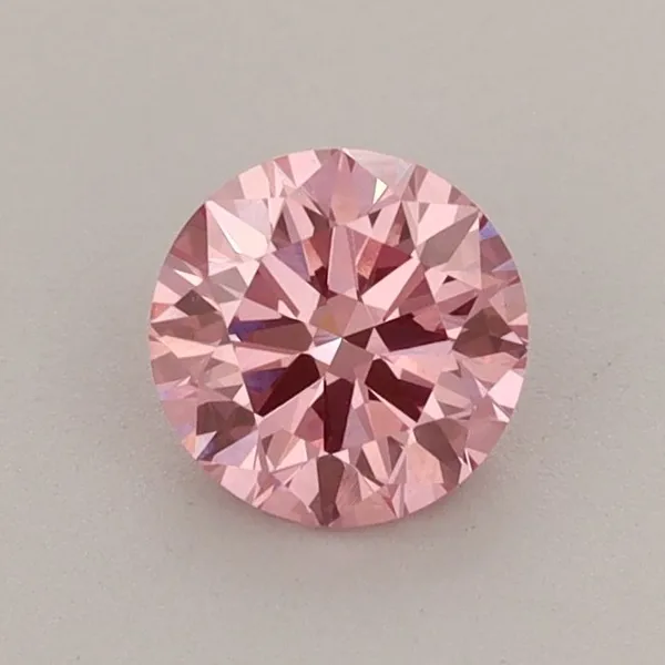 0.64ct ROUND Fancy Vivid Pink VVS2 Coloured Lab diamond