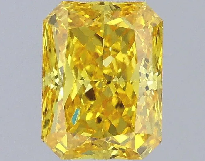 0.48ct RADIANT Fancy Vivid Yellow VVS2 Coloured Lab diamond
