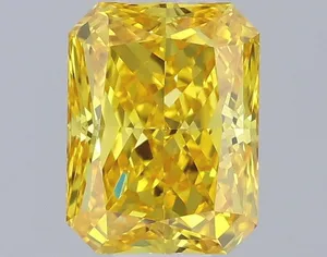 0.48ct RADIANT Fancy Vivid Yellow VVS2 Coloured Lab diamond