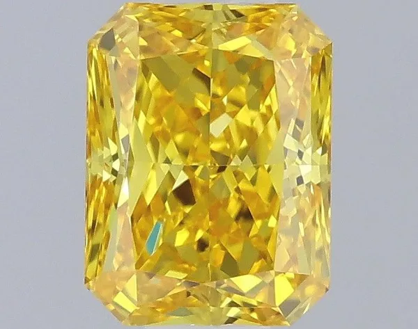 0.48ct RADIANT Fancy Vivid Yellow VVS2 Coloured Lab diamond