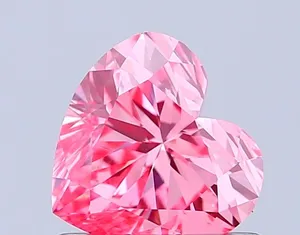 0.83ct HEART Fancy Vivid Pink VS1 Coloured Lab diamond