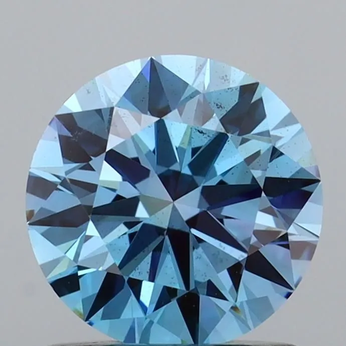 1.01ct ROUND Fancy Vivid Blue VS2 Coloured Lab diamond