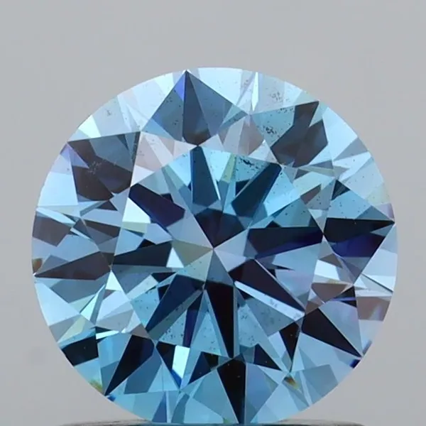 1.01ct ROUND Fancy Vivid Blue VS2 Coloured Lab diamond