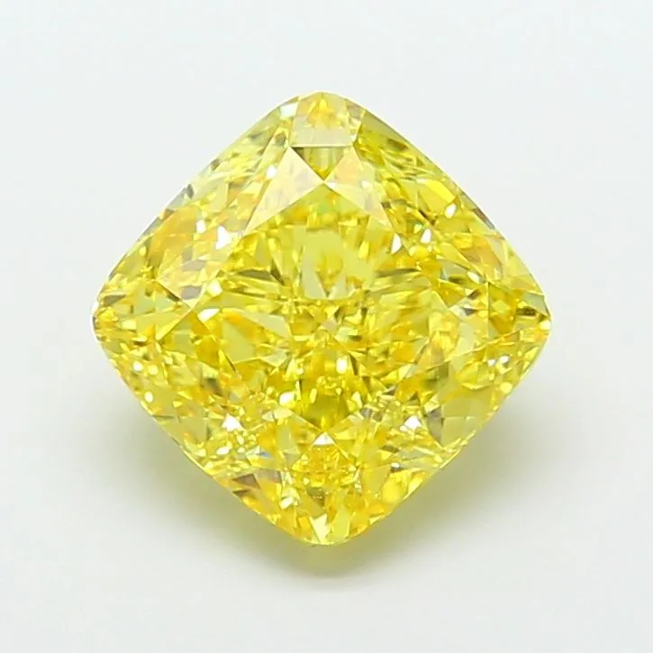 1.06ct CUSHION Fancy Vivid Yellow VVS2 Coloured Lab diamond