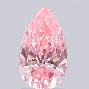 0.88ct PEAR Fancy Vivid Pink VS2 Coloured Lab diamond