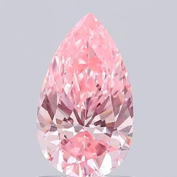 0.88ct PEAR Fancy Vivid Pink VS2 Coloured Lab diamond