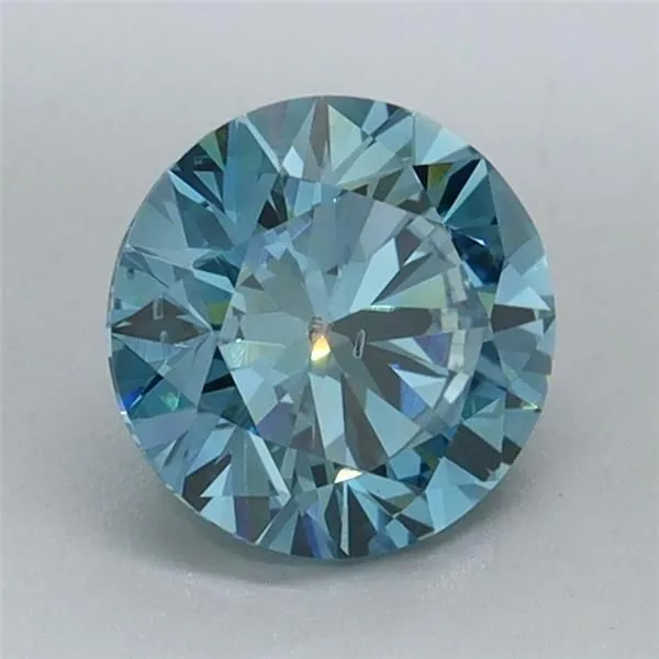 1.01ct ROUND Fancy Vivid Blue SI1 Coloured Lab diamond