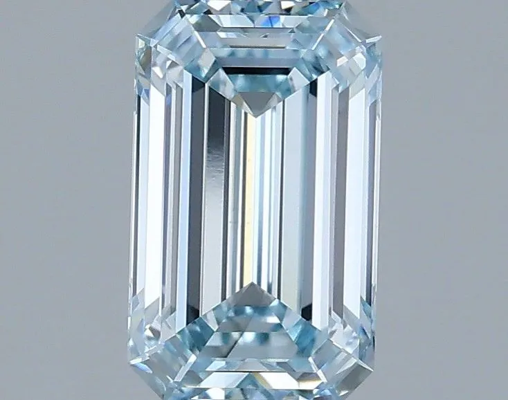 1.66ct EMERALD Fancy Intense Blue VS2 Coloured Lab diamond
