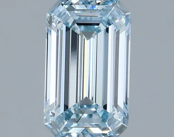 1.66ct EMERALD Fancy Intense Blue VS2 Coloured Lab diamond