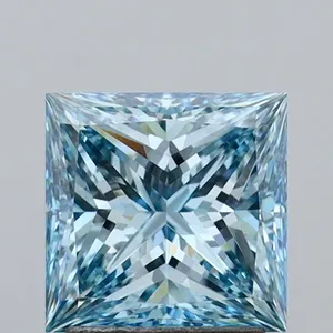 2.08ct PRINCESS Fancy Vivid Blue VVS2 Coloured Lab diamond