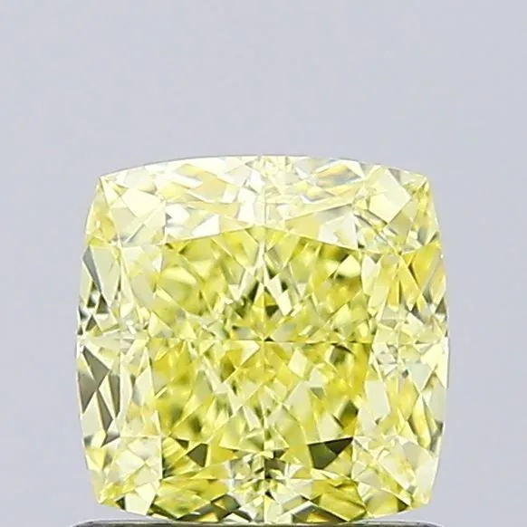 1.07ct CUSHION Fancy Intense Yellow VVS2 Coloured Lab diamond