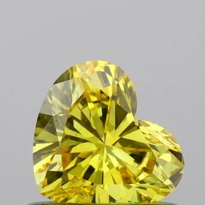 0.48ct HEART Fancy Vivid Yellow SI1 Coloured Lab diamond