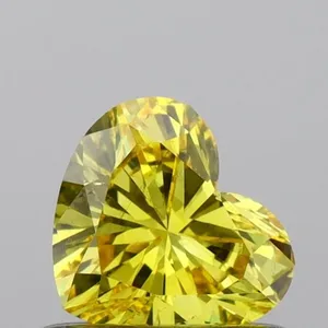 0.48ct HEART Fancy Vivid Yellow SI1 Coloured Lab diamond