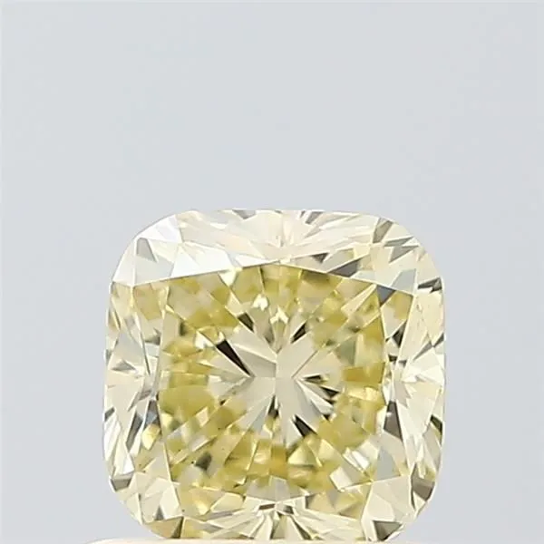 0.75ct CUSHION Fancy Light Yellow VS1 Coloured Lab diamond