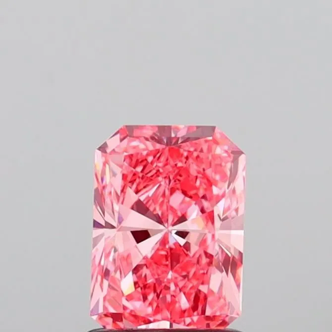 0.96ct RADIANT Fancy Vivid Pink VS1 Coloured Lab diamond