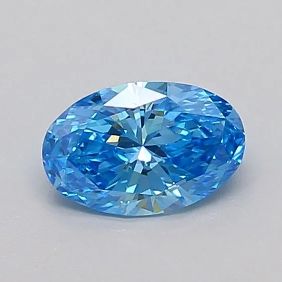 0.51ct OVAL Fancy Vivid Blue VS1 Coloured Lab diamond