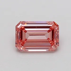 1.1ct EMERALD Fancy Intense Brownish Pink VS2 Coloured Lab diamond