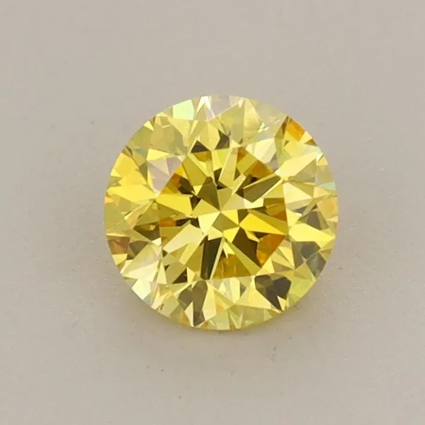0.59ct ROUND Fancy Vivid Yellow VS1 Coloured Lab diamond