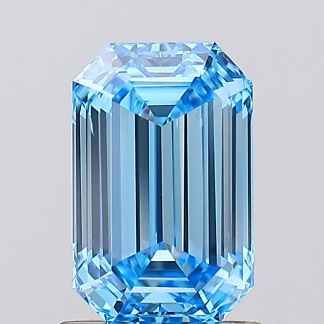 1.29ct EMERALD Fancy Vivid Blue VS2 Coloured Lab diamond