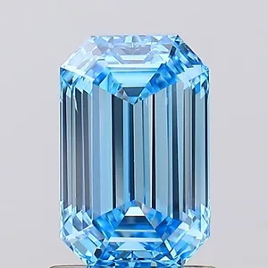 1.29ct EMERALD Fancy Vivid Blue VS2 Coloured Lab diamond