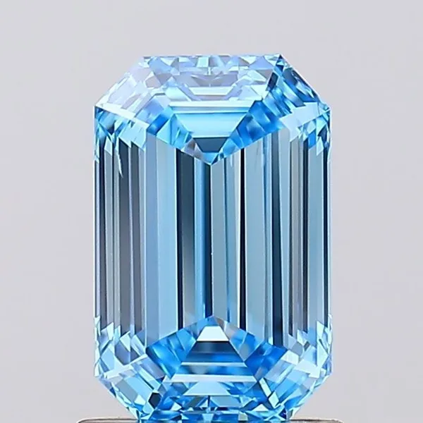 1.29ct EMERALD Fancy Vivid Blue VS2 Coloured Lab diamond