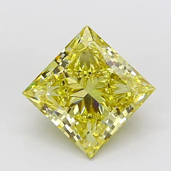 4.03ct PRINCESS Fancy Intense Yellow VS1 Coloured Lab diamond