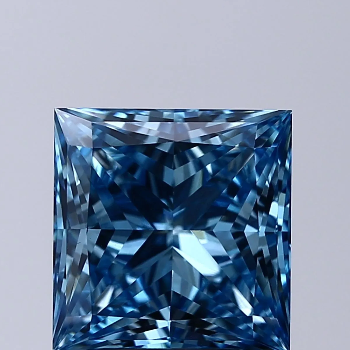 3.72ct PRINCESS Fancy Vivid Blue VS1 Coloured Lab diamond