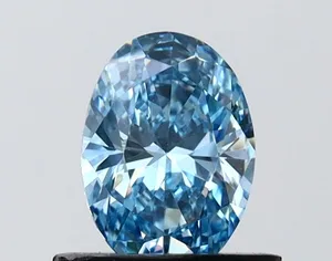 0.7ct OVAL Fancy Vivid Blue VVS2 Coloured Lab diamond