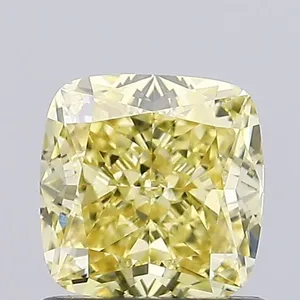 1.01ct CUSHION Fancy Yellow VS1 Coloured Lab diamond