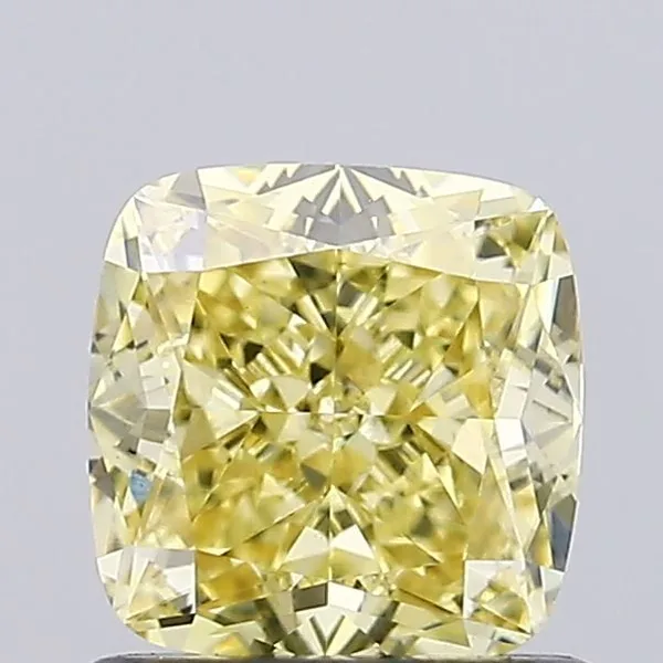 1.01ct CUSHION Fancy Yellow VS1 Coloured Lab diamond