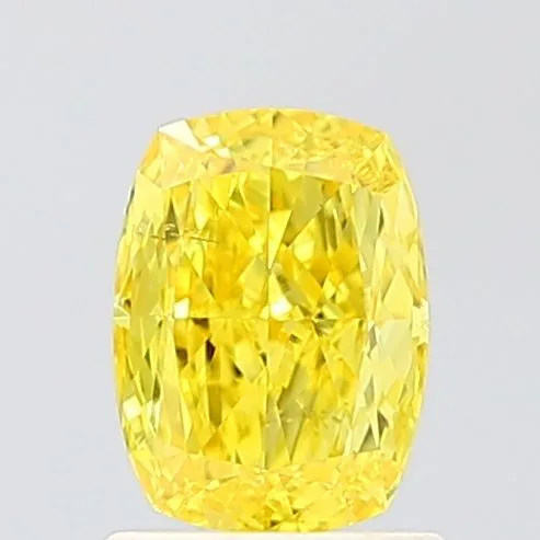 1.01ct CUSHION Fancy Vivid Yellow VS2 Coloured Lab diamond
