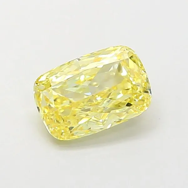 1.01ct CUSHION Fancy Intense Yellow VVS2 Coloured Lab diamond