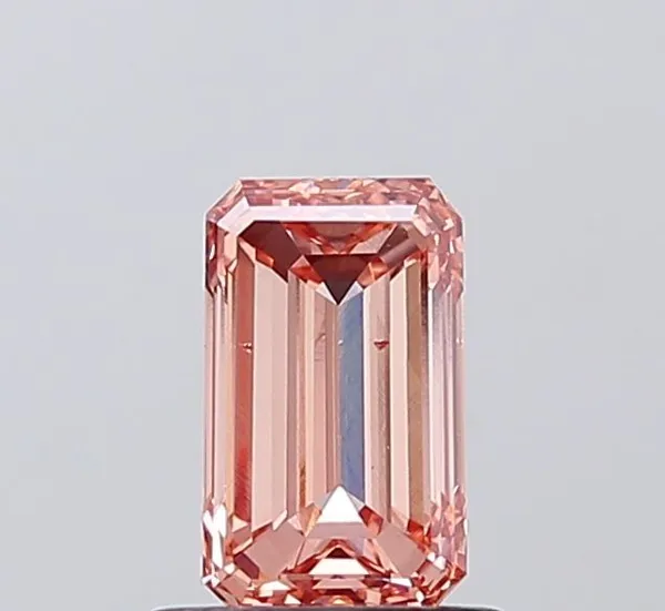 1.03ct EMERALD Fancy Vivid Pink SI1 Coloured Lab diamond
