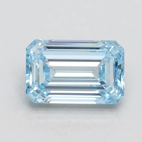 1.01ct EMERALD Fancy Intense Blue VS1 Coloured Lab diamond