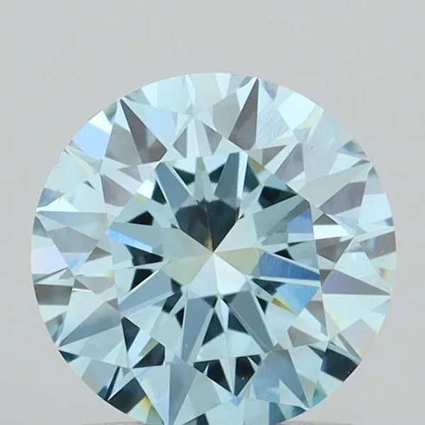 1.07ct ROUND Fancy Vivid Blue VS1 Coloured Lab diamond