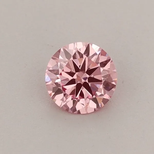 0.33ct ROUND Fancy Vivid Pink VS1 Coloured Lab diamond