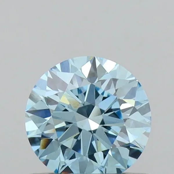 0.53ct ROUND Fancy Vivid Blue VS2 Coloured Lab diamond