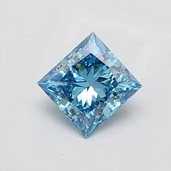 1.01ct PRINCESS Fancy Vivid Blue VS2 Coloured Lab diamond